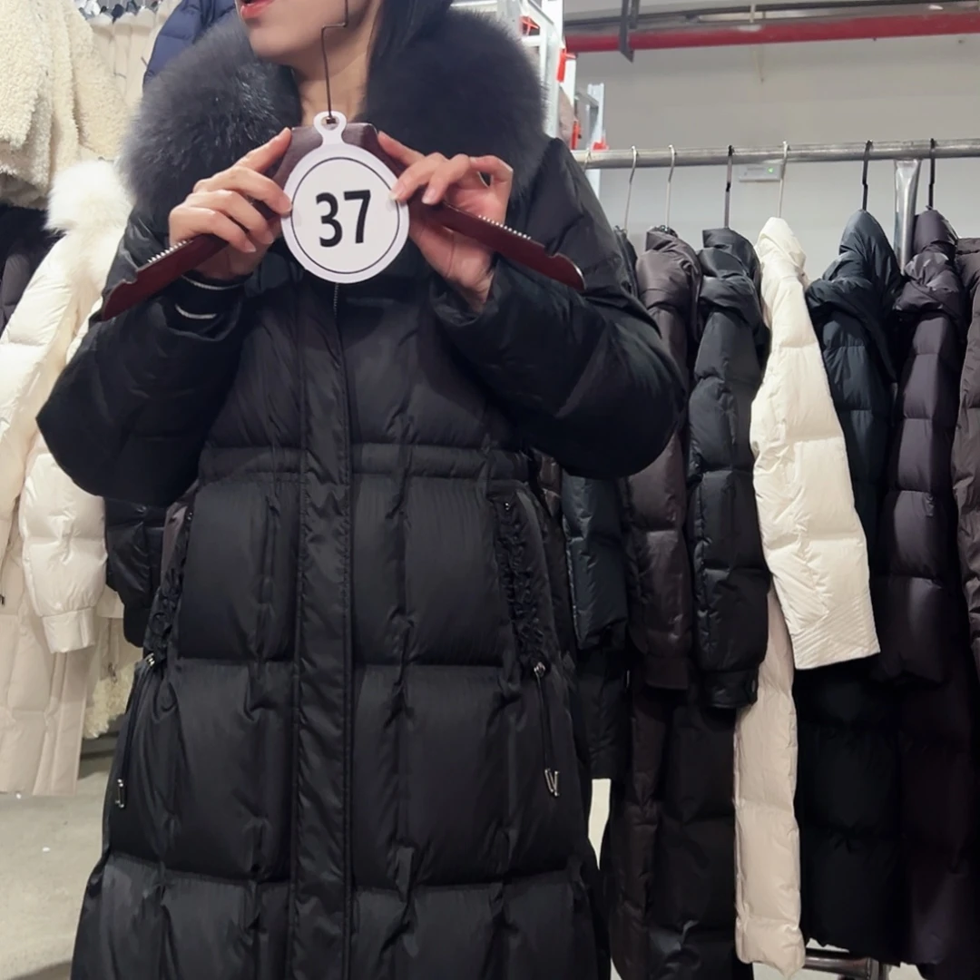 时尚潮流真狐狸毛领外套37号L