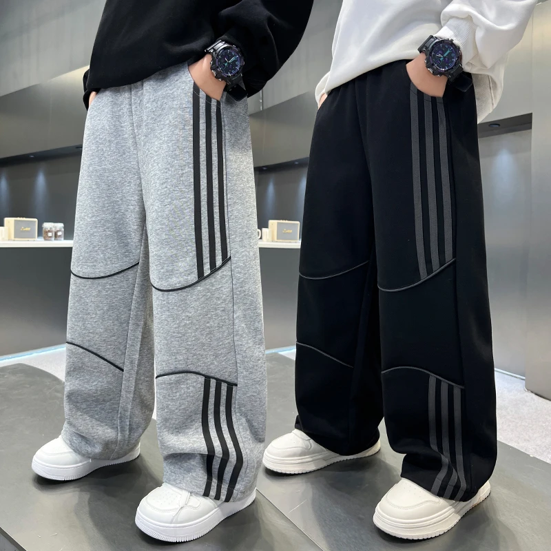 儿童秋季卫裤6-12岁男童直筒运动裤中大童帅气百搭长裤男孩裤子潮