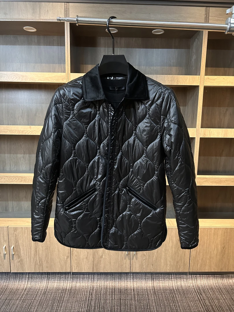 男士秋冬新款翻领薄棉外套冬季