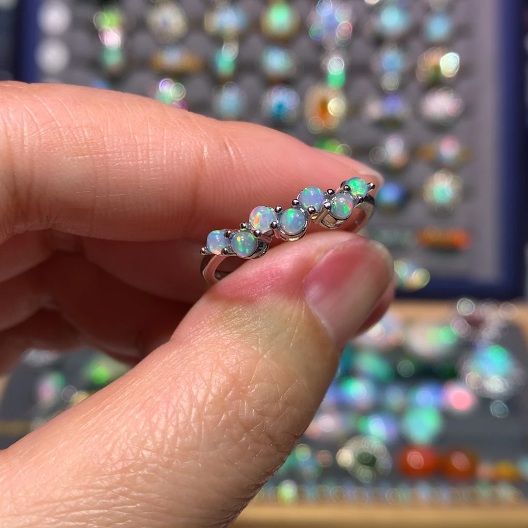 银S925镶嵌欧泊戒指款式