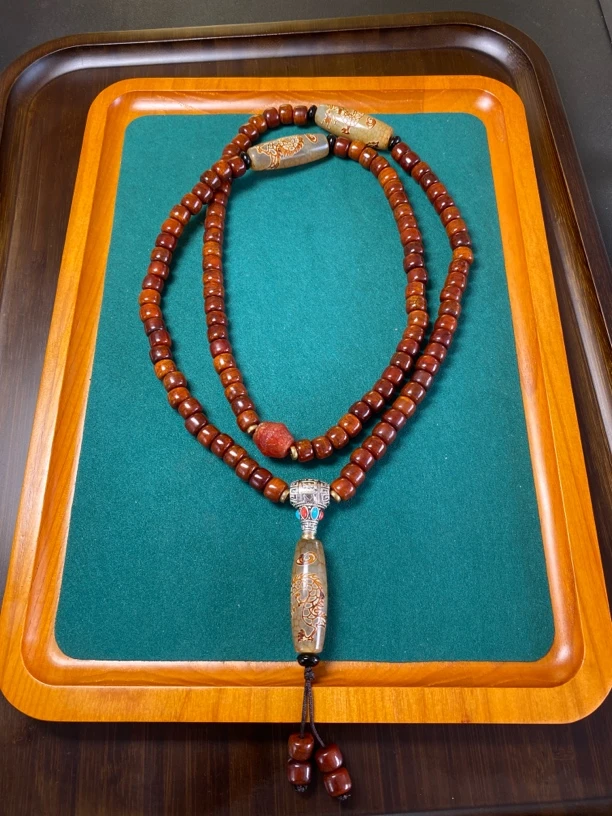 非金属珐琅项链  藏式经典108粒项链