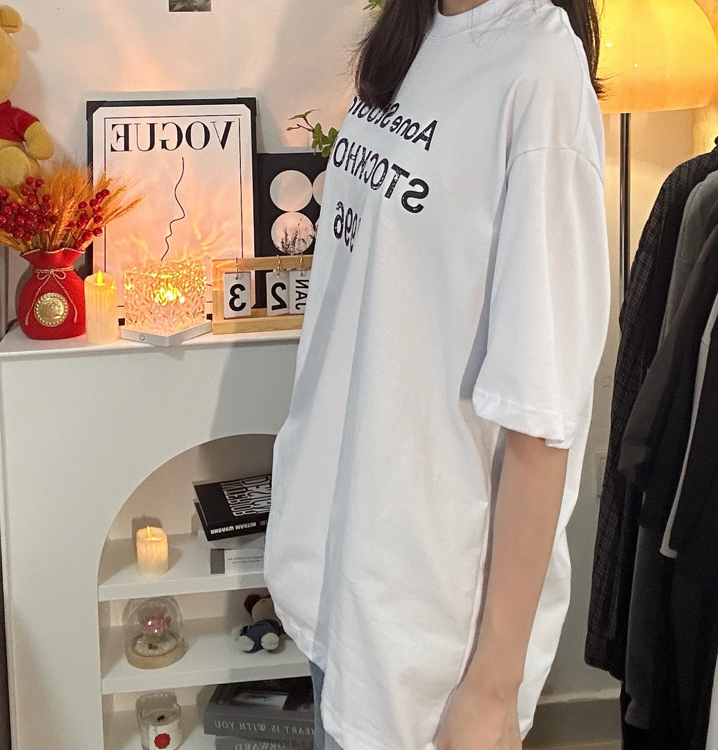 新款印花字母短袖男女同款