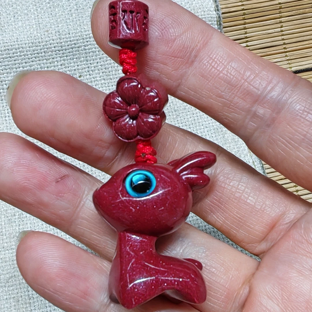 含辰砂工艺品高含量紫晶砂一鹿平安钥匙扣车挂