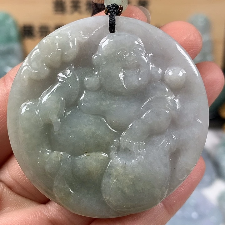 翡翠未镶嵌颈饰逍遥佛福利