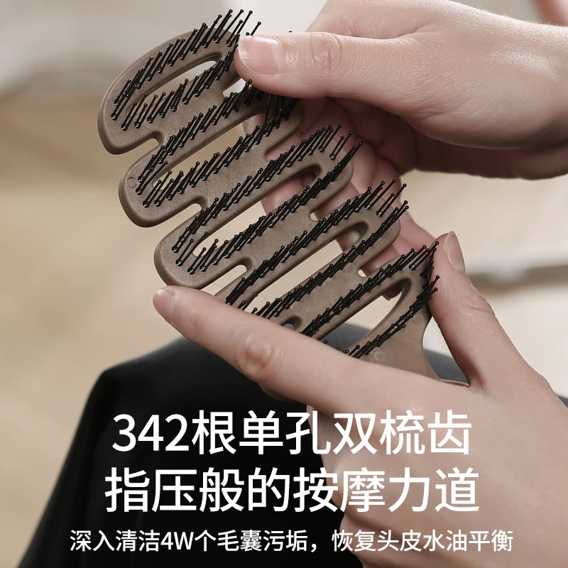防脱发松塔梳子护发梳蓬松猪鬃毛松塔防静电梳按摩头部顺秀发梳子