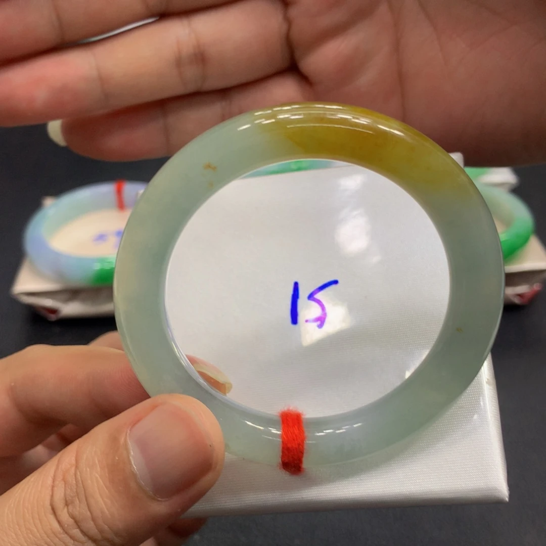 未镶嵌手镯翡翠翡翠手镯起光带黄19