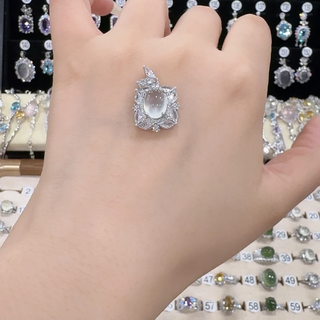 蛇纹石玉银S925镶嵌吊坠(赠链)