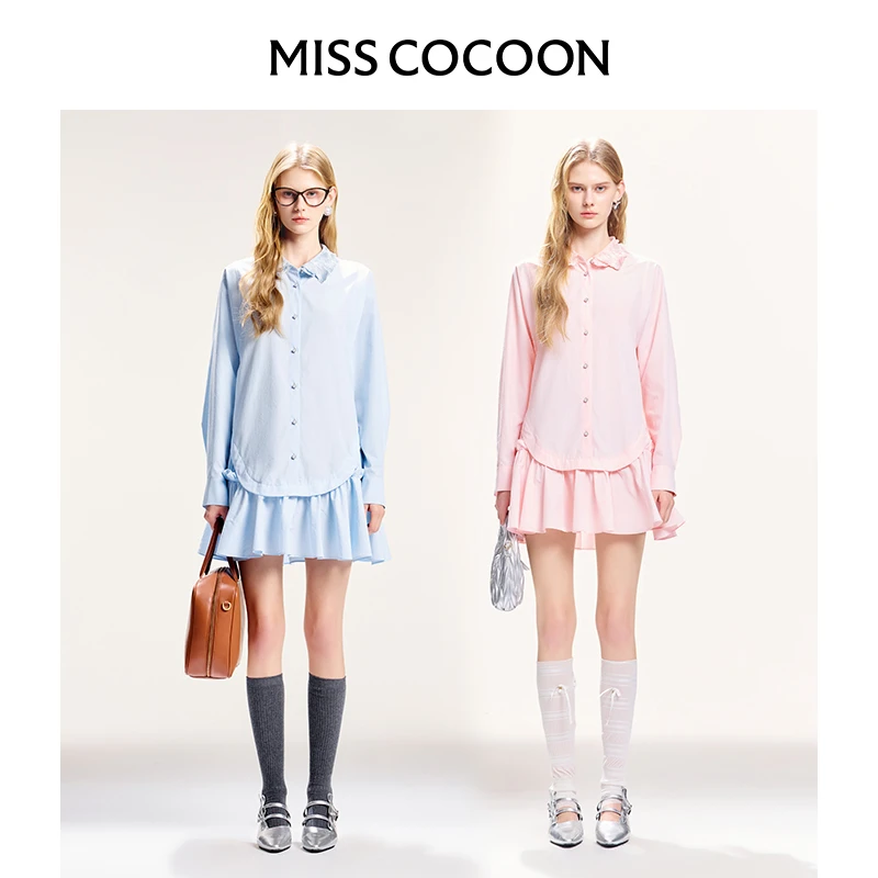 missCOCOON假两件衬衫裙25a字裙0105