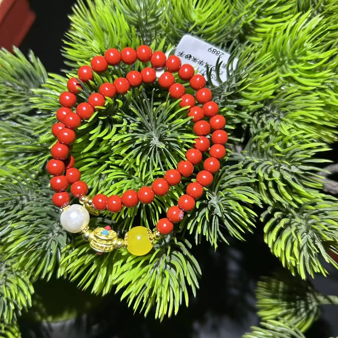 含辰砂工艺品QS6071精品风华朱砂手串（无礼盒）