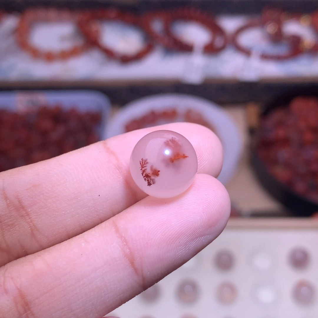 南红玛瑙合金珠宝半成品单珠