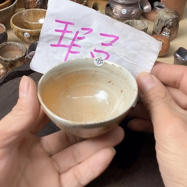 杯手工粗陶、柴烧茶器