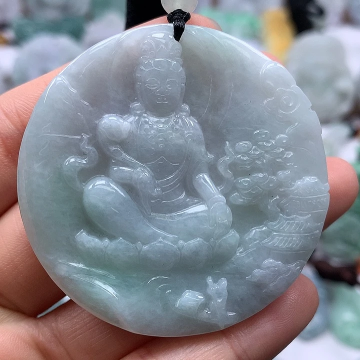 翡翠未镶嵌颈饰大势至菩萨福利