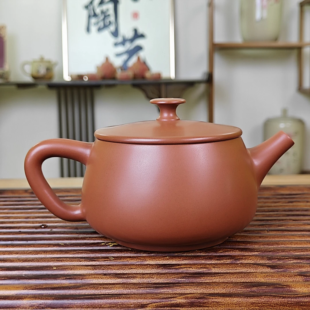 复烧壶-容量约400ml-云南建水紫陶-大口汉瓦实用茶器--纯手工茶壶