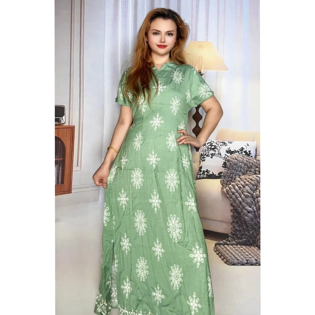 新疆包邮复古花纹印花裙