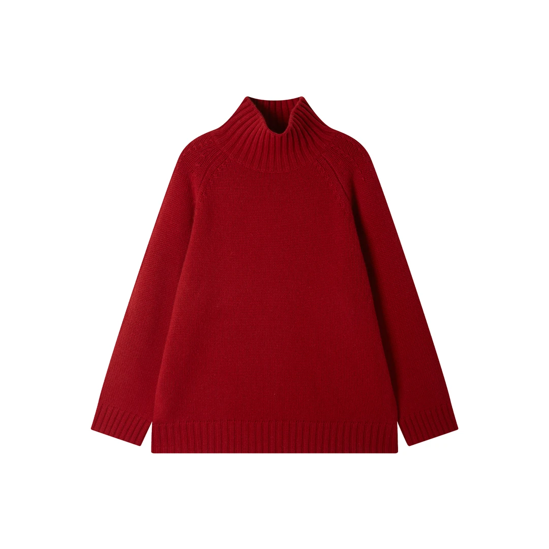 厚款高领休闲针织百搭简约宽松套头羊绒衫BM00020