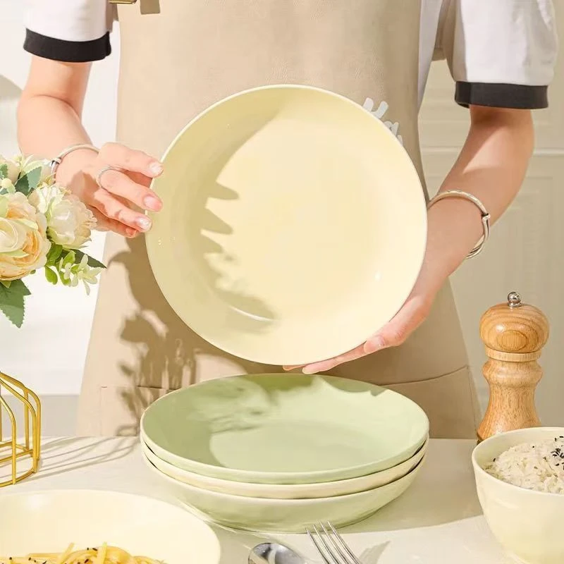 6只装 7英寸石纹盘子陶瓷菜盘2025新款石纹奶油餐盘家用创意ins风