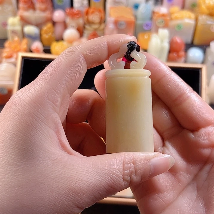 老挝石印石༺****?手工定制设计风格，椭圆形