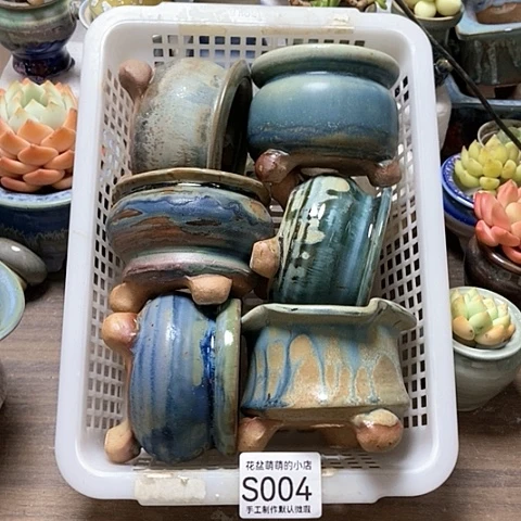 紫砂花盆004微瑕品口径7到8左右