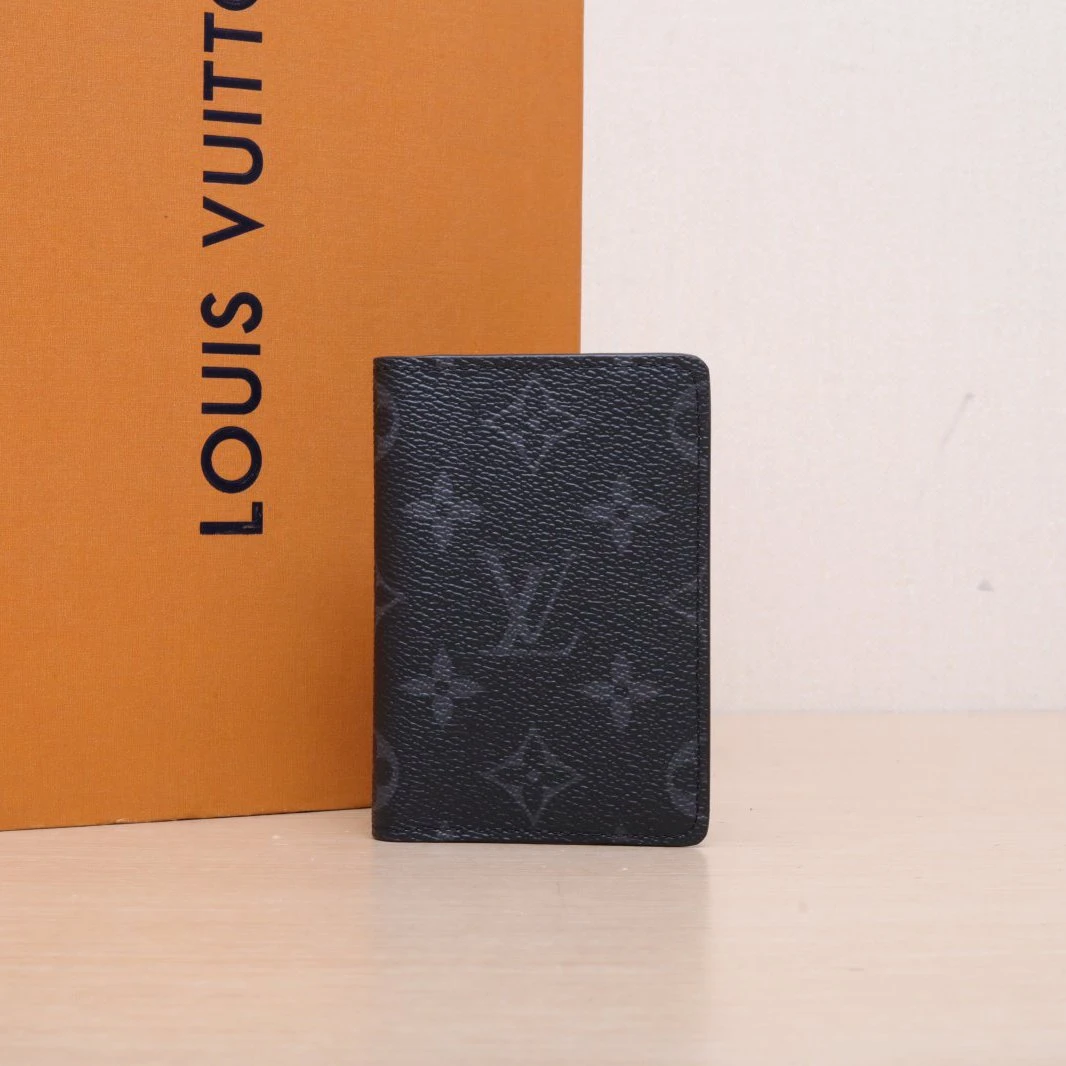 99新 LouisVuitton/路易威登 -100攀攀 黑色 PVC 芯片 LV钱包卡包