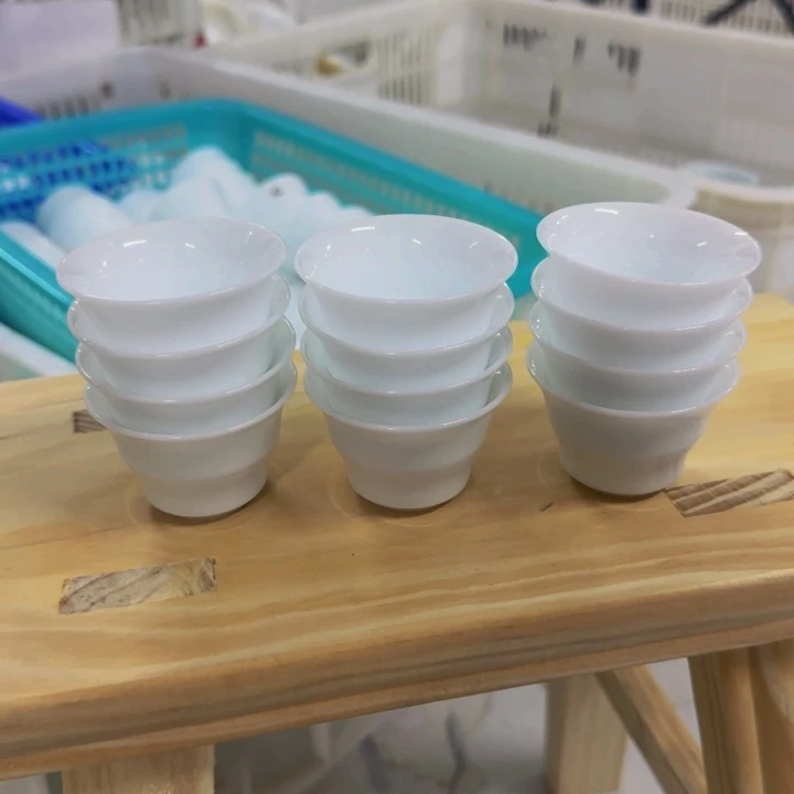 微瑕冰种35毫升竹节一口杯12个一组
