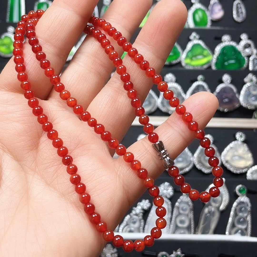 玛瑙/玉髓颈饰未镶嵌4mm