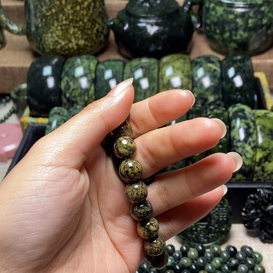 福***家蛇纹石玉未镶嵌药王石手串
