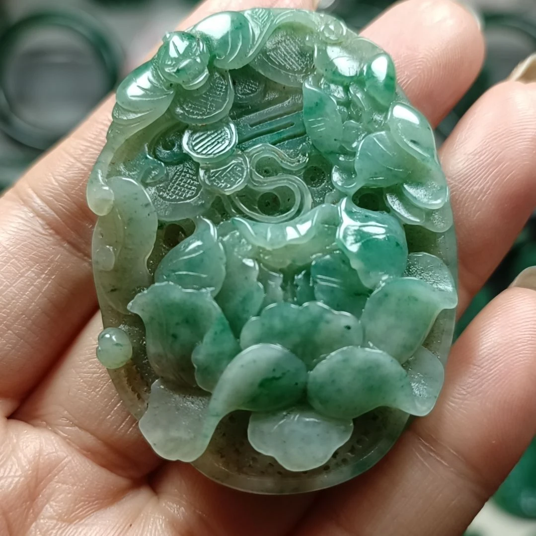 独山玉花开富贵未镶嵌