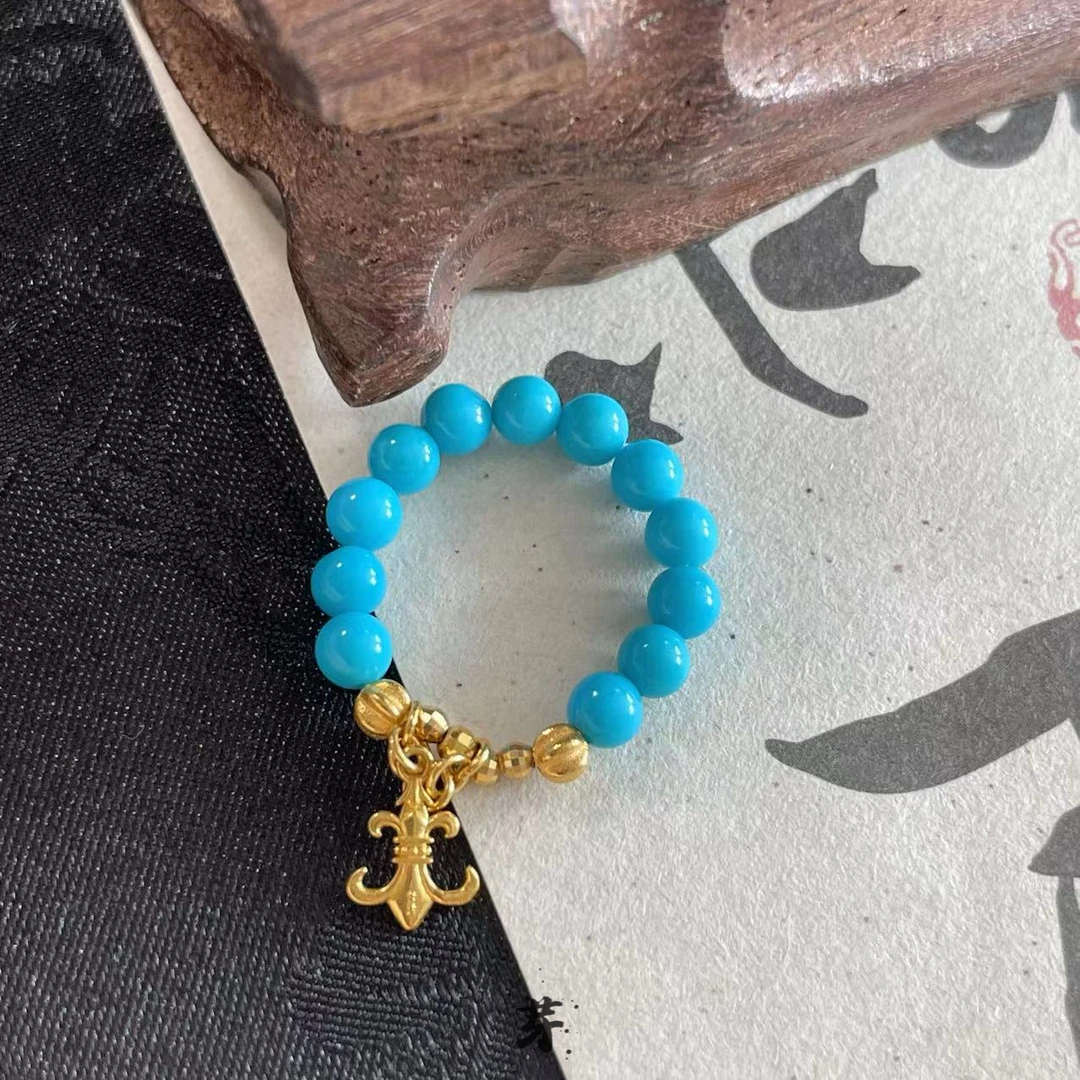 【鲸囍】美松●18K金镶嵌绿松石戒指多样性发其一#8831