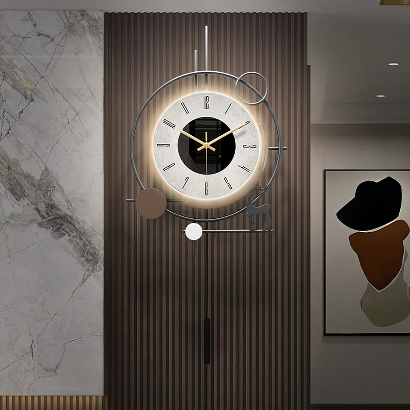 飞鸟集创意轻奢挂钟现代简约客厅艺术时钟2025年新款挂墙大气家用