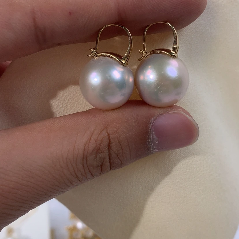 【闪购商品】淡水珍珠耳饰18K金镶嵌