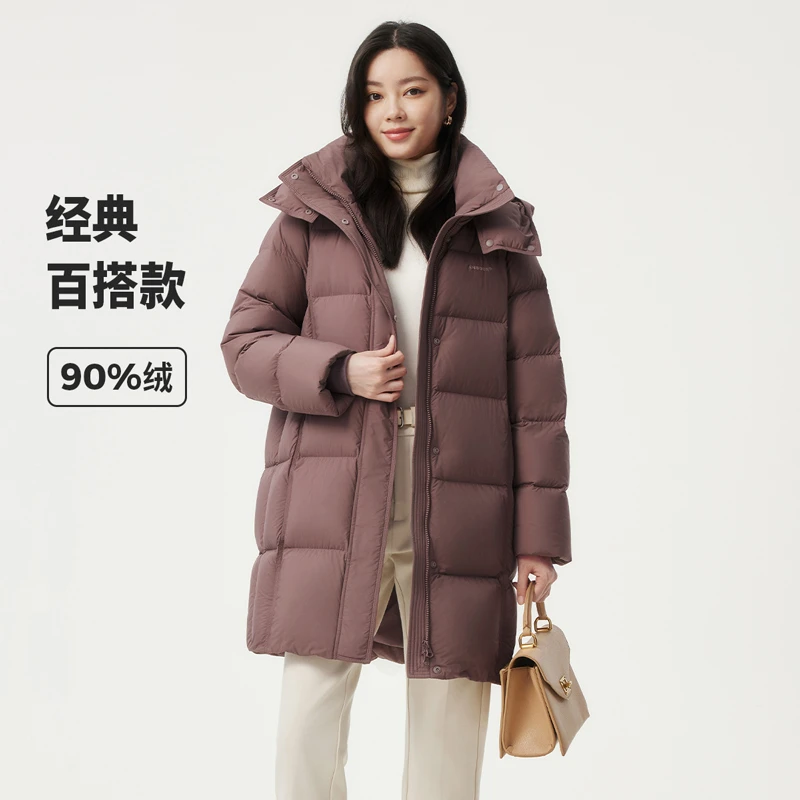 坦博尔经典妈妈羽绒服轻盈舒适设计感中长款时尚百搭冬厚新品716Z