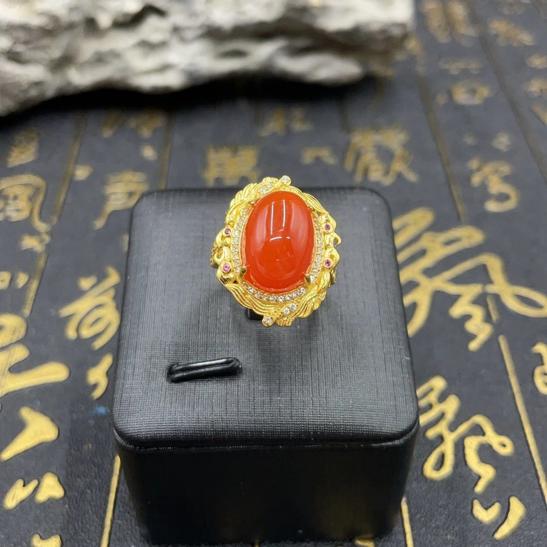 BY0712FZJT标011 北玉精选 南红戒指