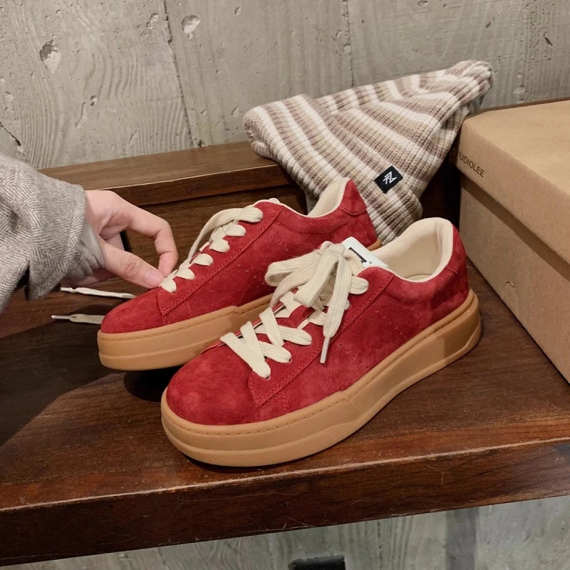 反绒皮鞋复古德训鞋2025秋季新款美拉德休闲时尚百搭板鞋ins鞋子