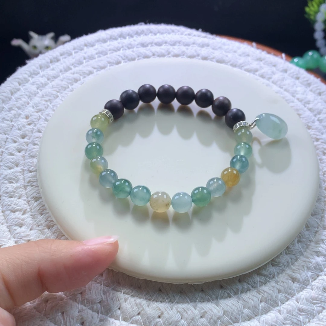 翡翠手链未镶嵌青山远黛