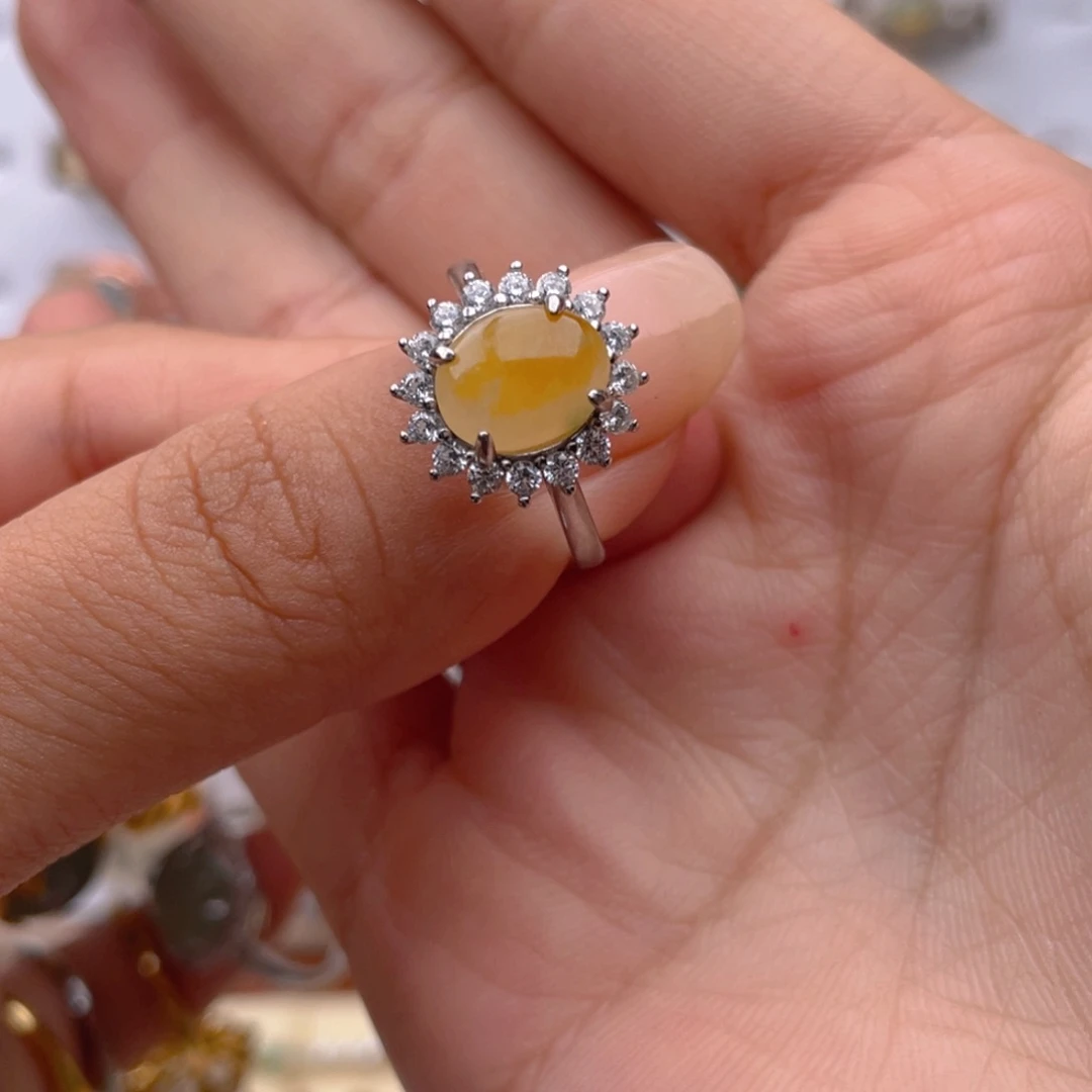 翡翠戒指银S925镶嵌11111