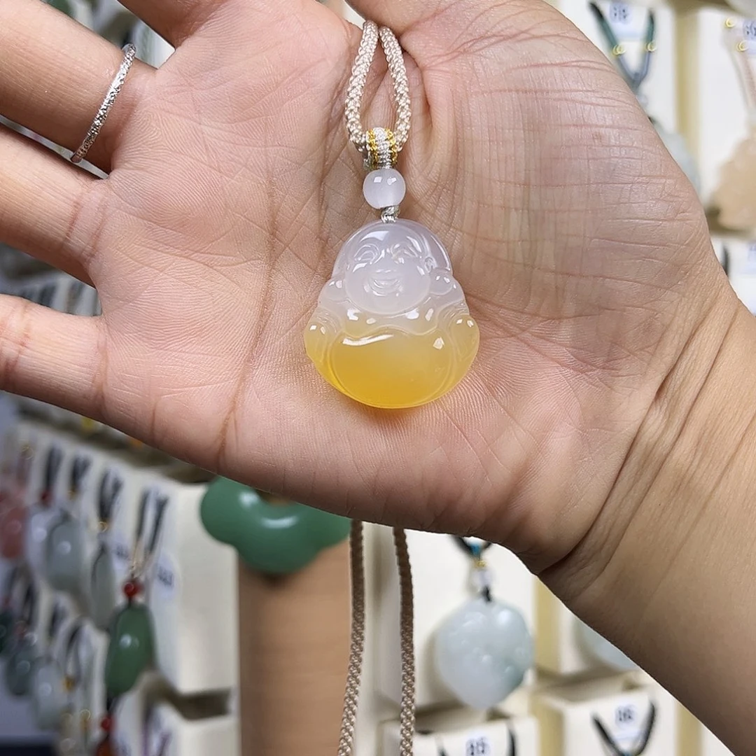 玛瑙/玉髓未镶嵌吊坠(赠链)