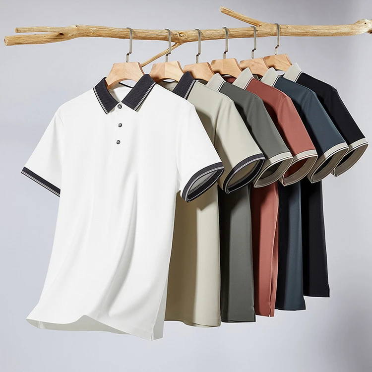 Polo衫男装2025年夏季夏季纯色