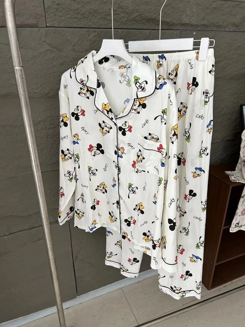 111家居服套装长袖舒适秋季薄款睡衣透气