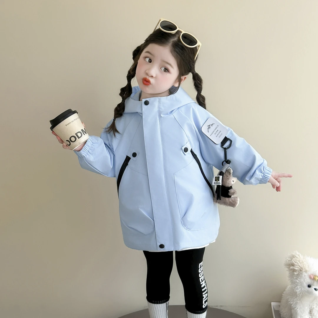 儿童冲锋衣女童秋装外套2025新款网红炸街春秋款上衣女小童衣服潮