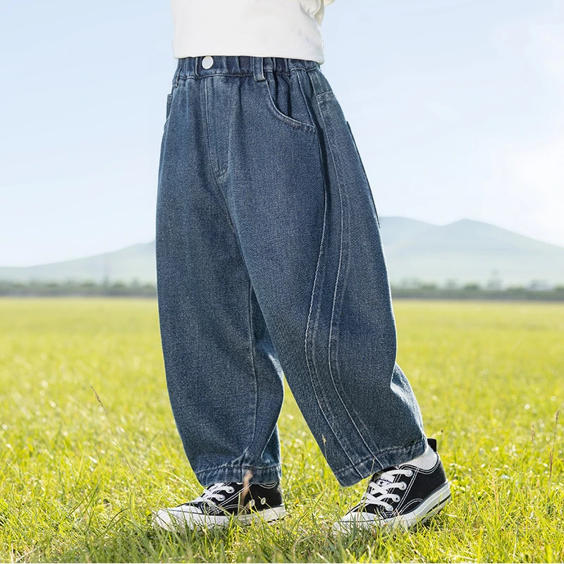 儿童牛仔裤男童裤子春秋款2025新款宝宝秋季小童秋装男孩休闲长裤