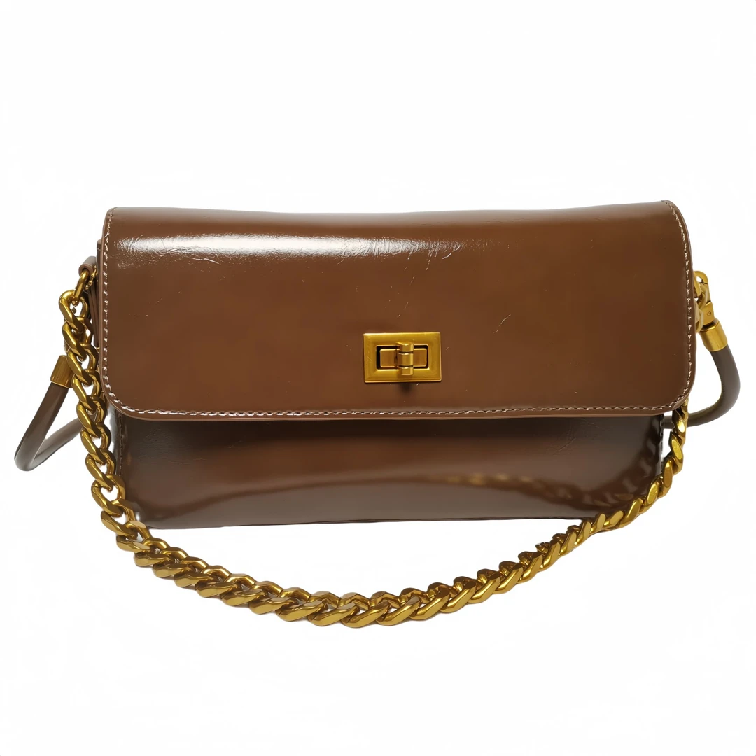 【英柏甄选】SKL-G8061-卡布奇诺 然与纯小众设计感单肩包百搭女包