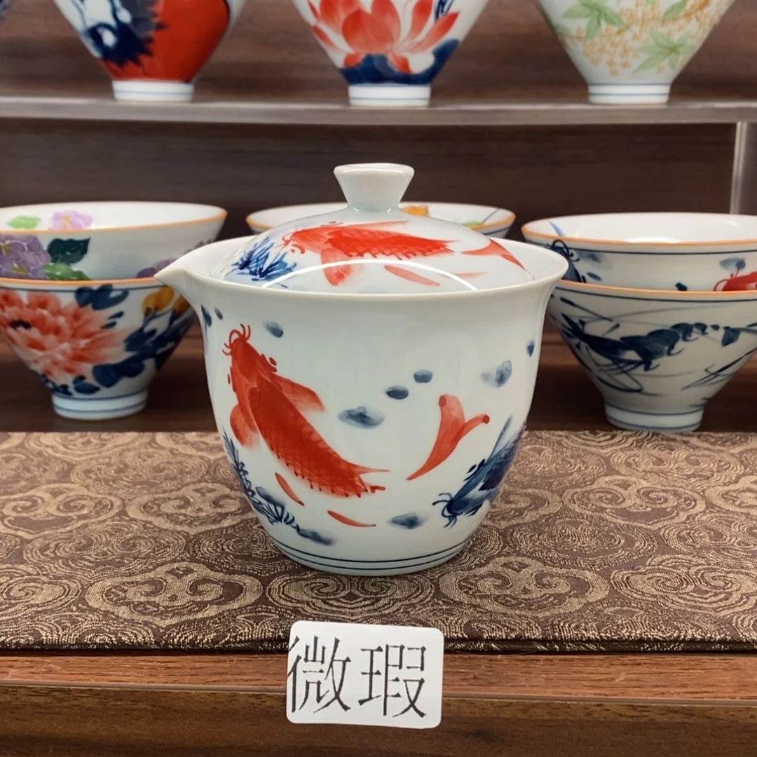 釉下彩老陶泥手工绘制