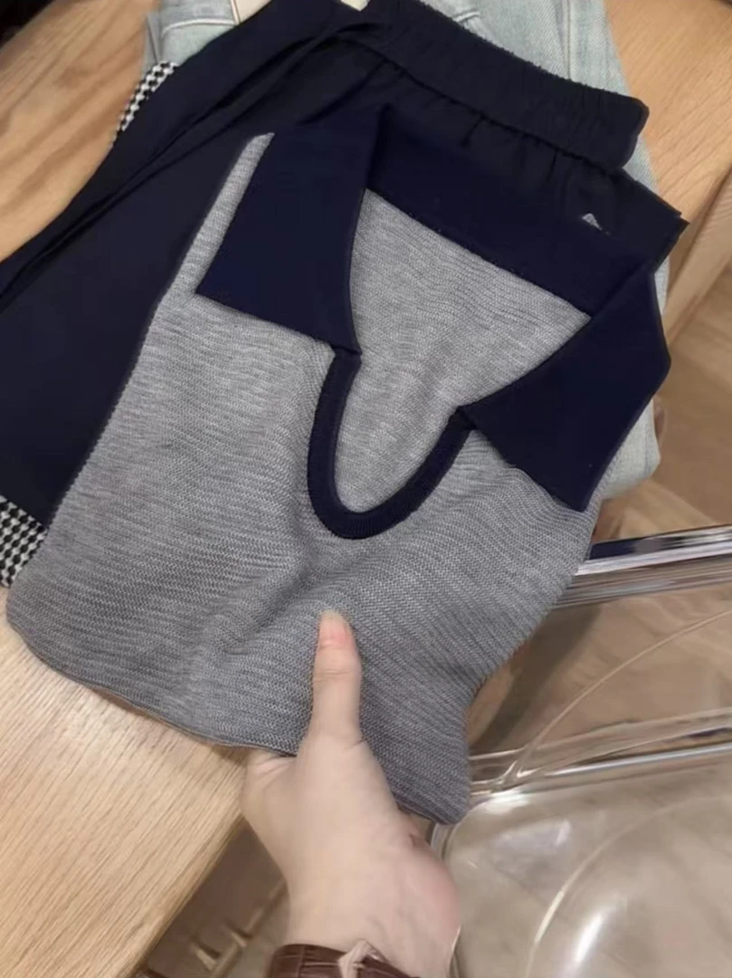 七言家巨好看！灰色POLO领撞色显瘦小飞袖8-1@