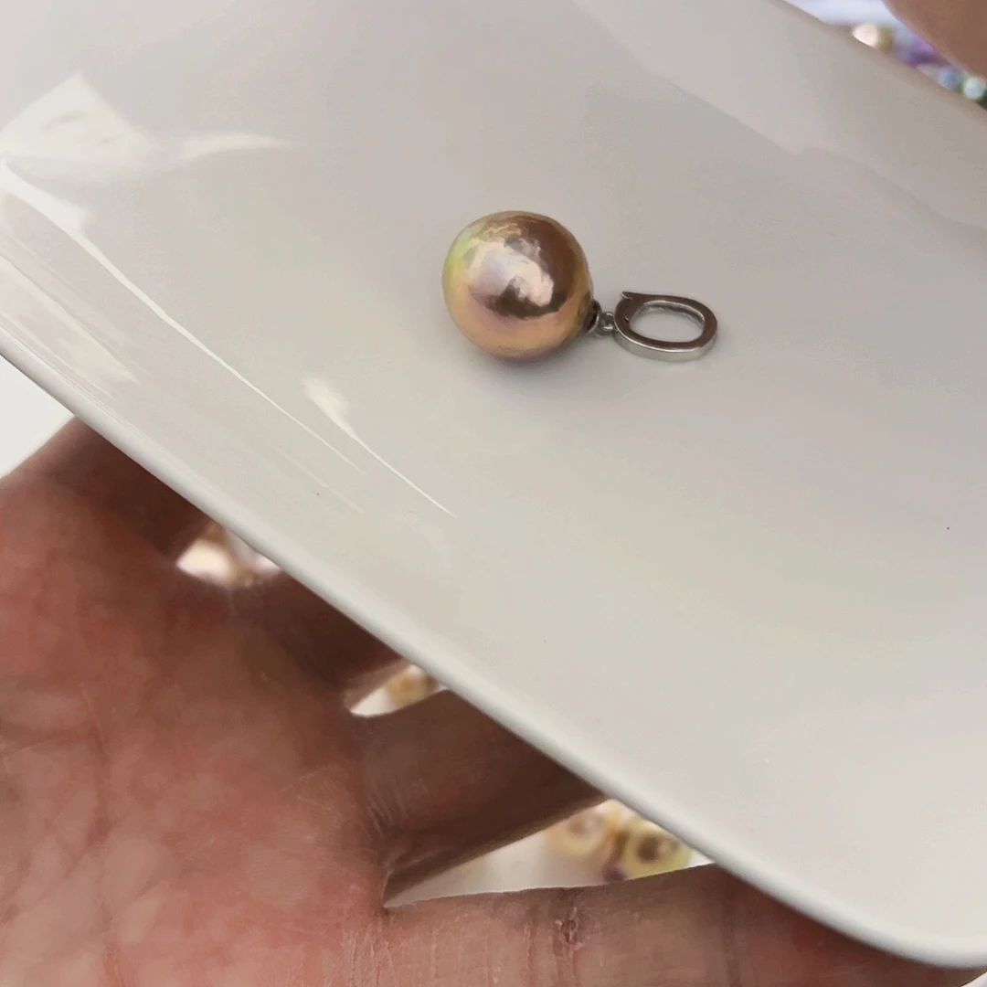 淡水珍珠吊坠(不含链)银S925镶嵌