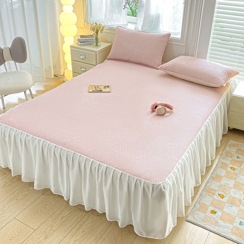 2025夏季新款可机洗凉感5D豆豆凉席A类母婴级床裙款