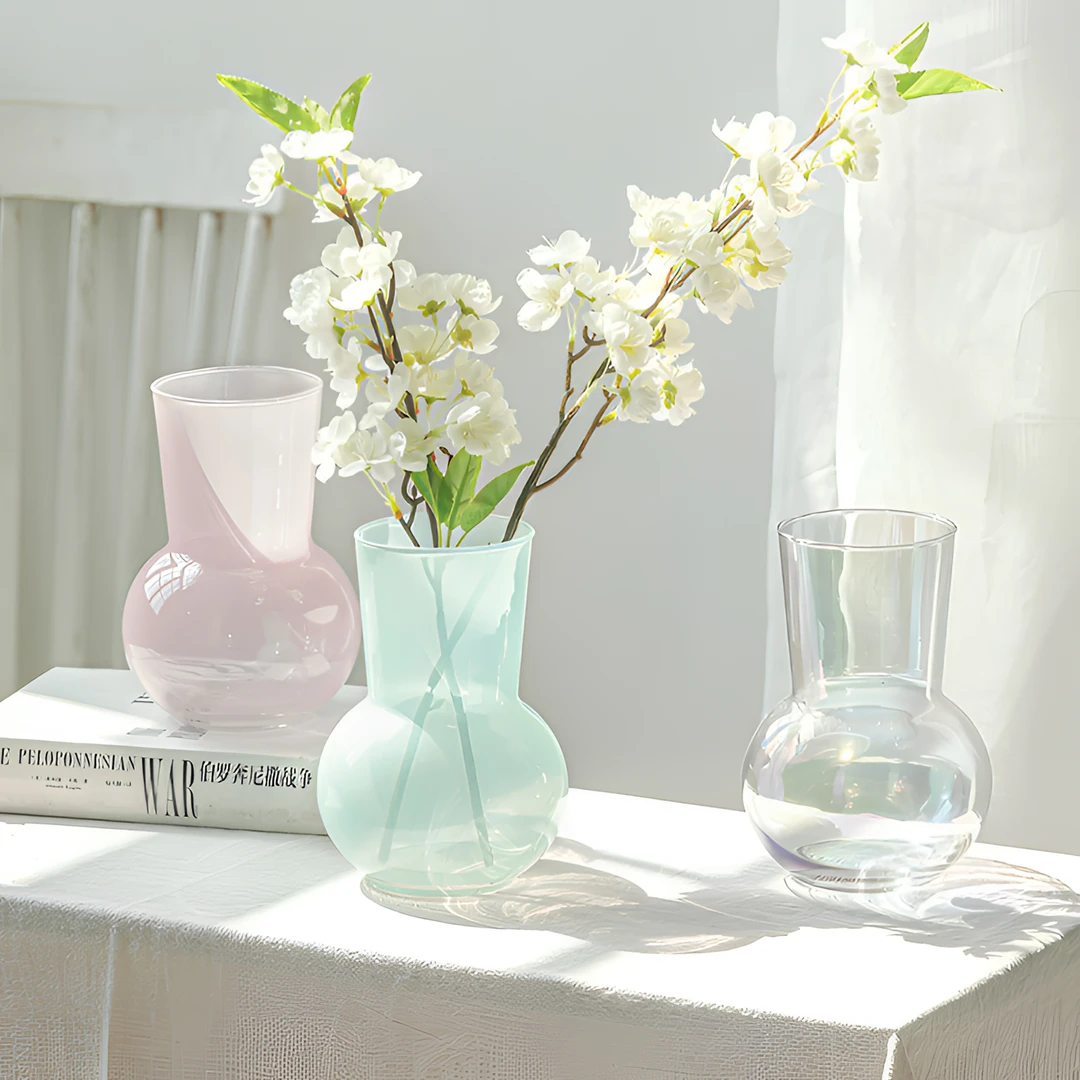 北欧nis简约玻璃花瓶高颜值鲜花插花水培花器家居装饰桌面高颜值