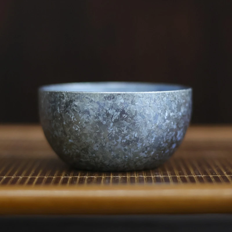 【网瓷专属】蓝色冰花圆底小茶杯（ZHAIJU底款）40ml（Q5393）