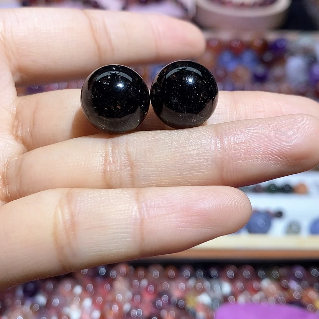 水晶黑发晶单珠打孔不退未镶嵌如****埋