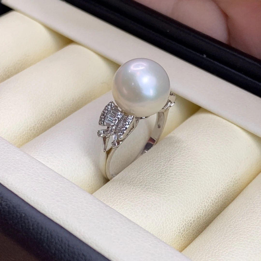戒指银S925镶嵌淡水珍珠特价微瑕
