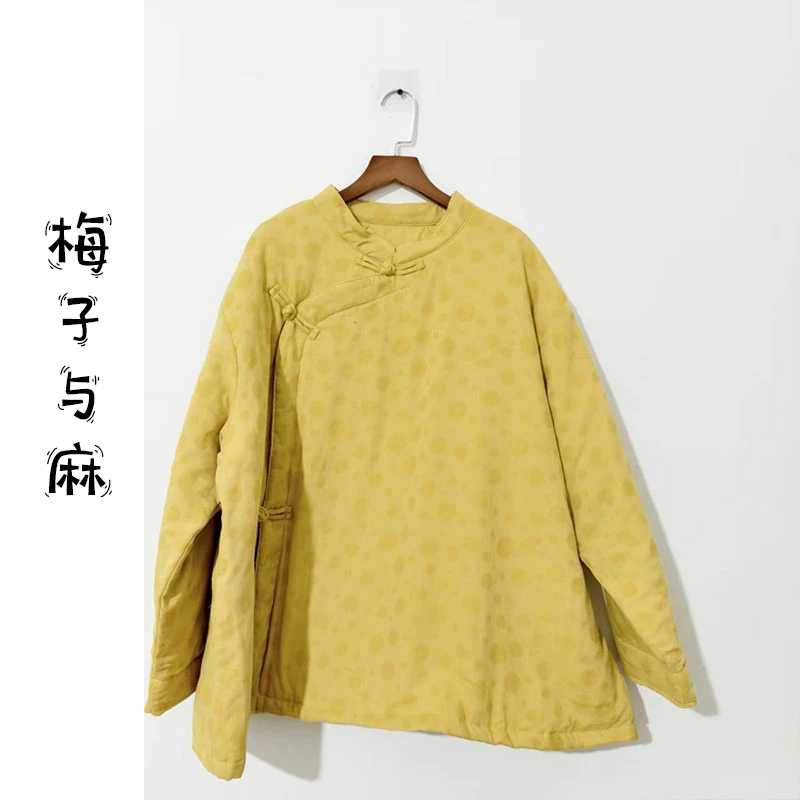 【大梅子推荐】设计款亚麻提花棉服MXA1063A（衣长70胸围130）